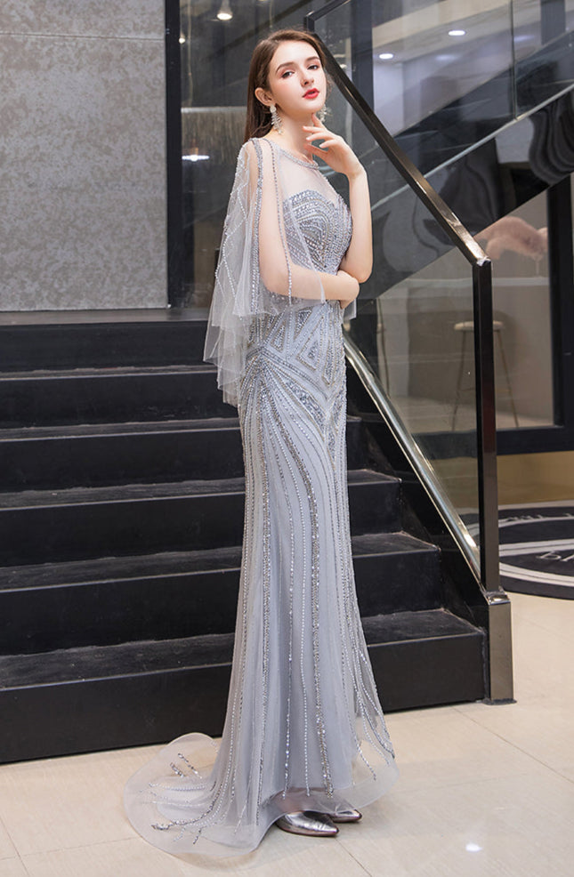 Temperament High-end Bride Fishtail Evening Dress Woman