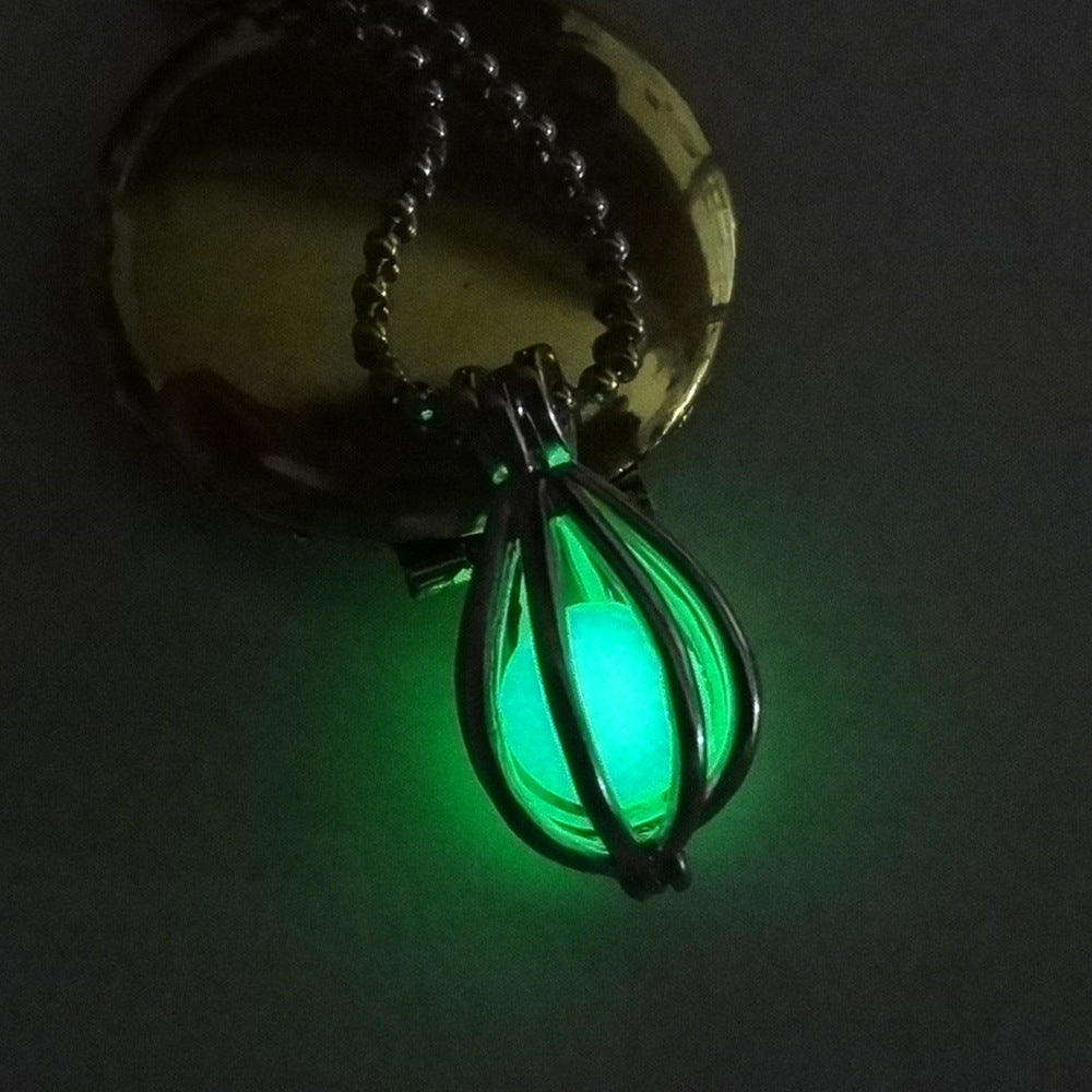 Halloween Diy Glow-in-the-dark Spiral Water Drop Necklace