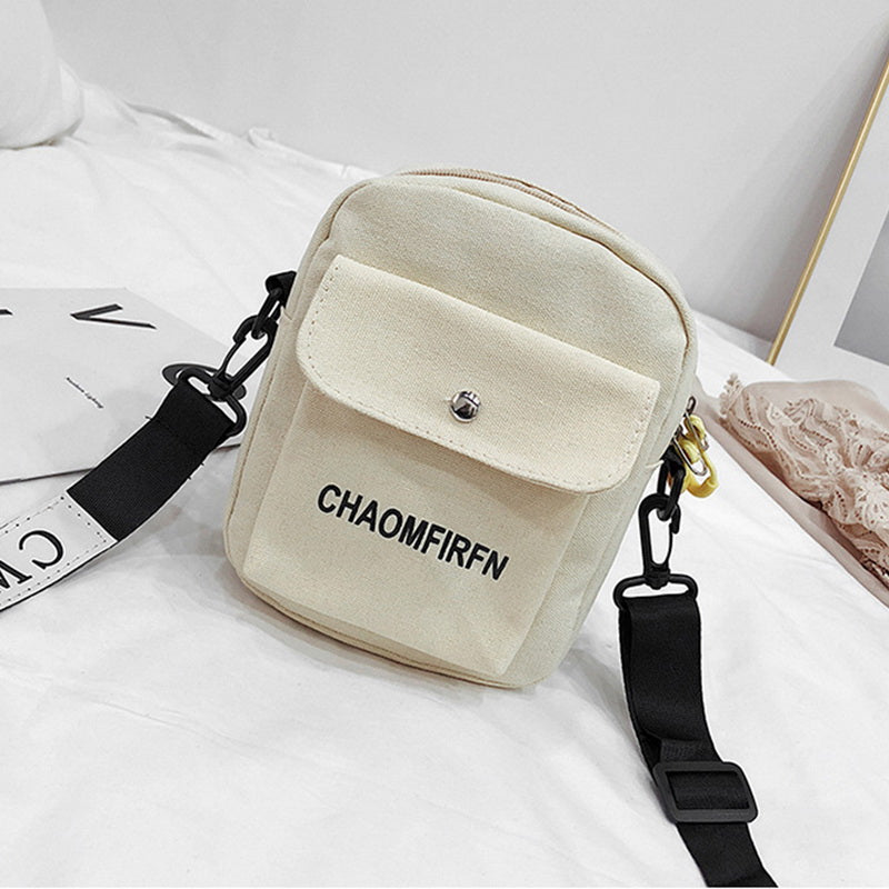 Small Canvas Bag Women's Crossbody Shoulder Bags For Women Messenger Coin Purse Cartoon Cell Phone Shoulder Bags Phone Handbags