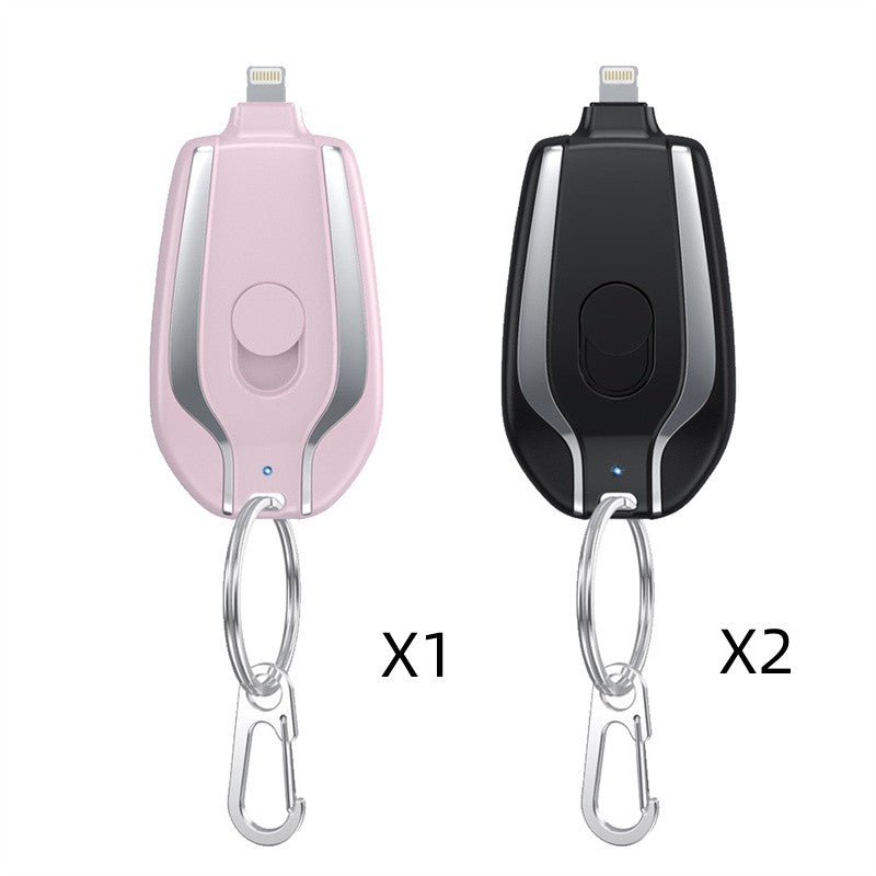 1500mAh Mini Power Emergency Pod Keychain Charger With Type-C Ultra-Compact Mini Battery Pack Fast Charging Backup Power Bank