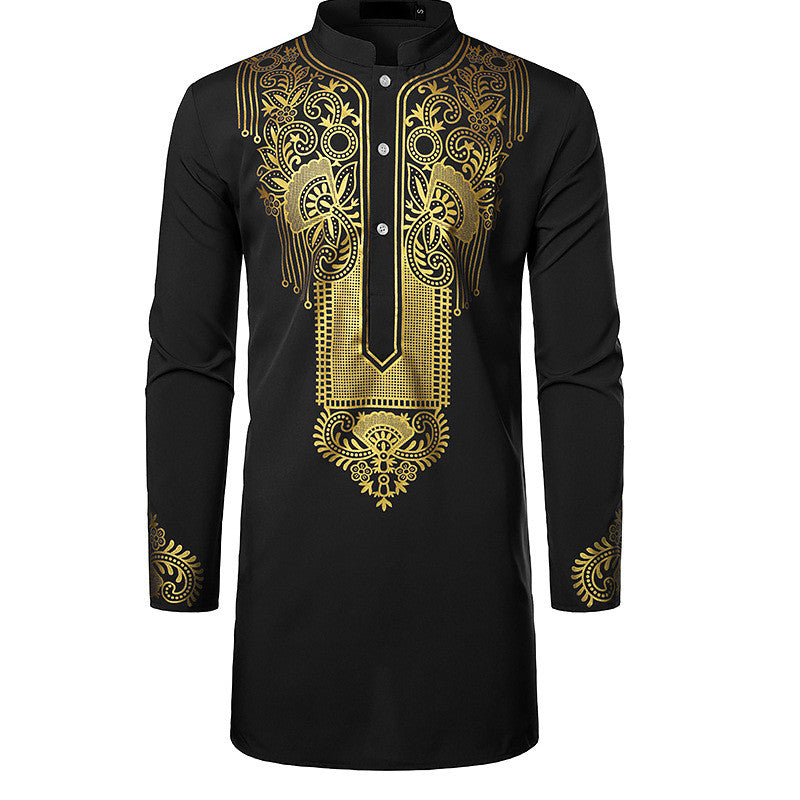 Men's African Printed Totem Long Shirt