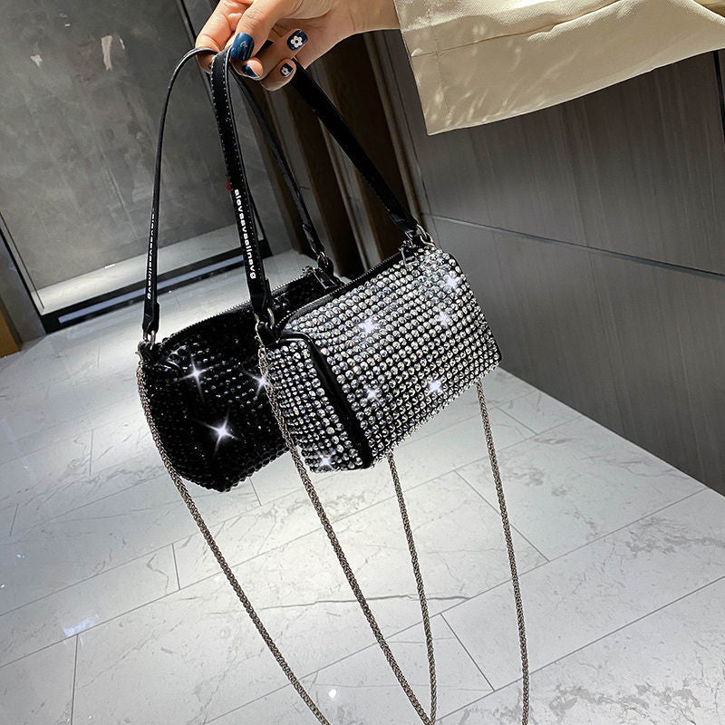 Hand-held Messenger Chain Bag With Diamond Bag