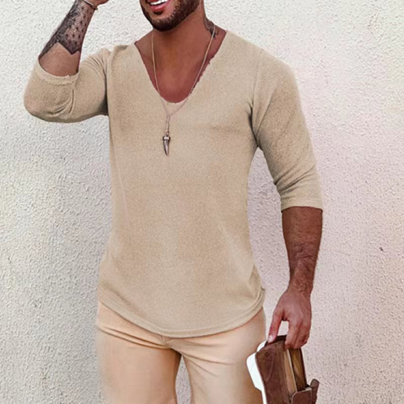 Large V-neck Men's Sweater T-Shirt
