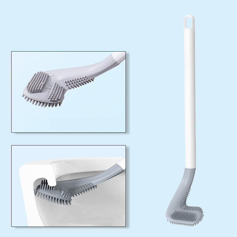 Household Silicone Non-dead Corner Toilet Cleaning Brush