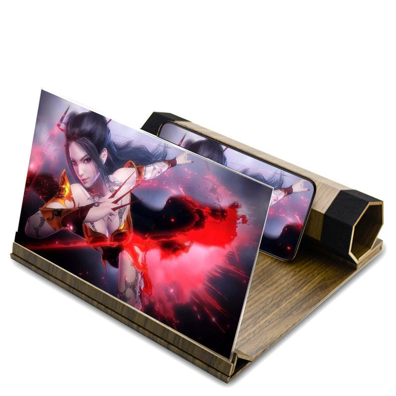 12 Inch Wood Grain Folding Mobile Phone Amplifier Stand