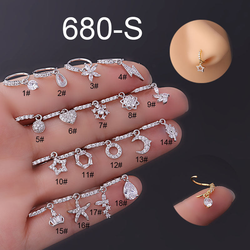 New Popular Drop Of Zircon Pendant Nose Ring