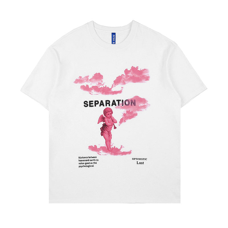 Men's Loose Fit Cupid Print Short Sleeve