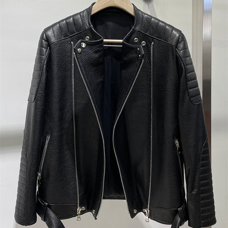 Men's Sheep Bubble Cropped Leather Jacket