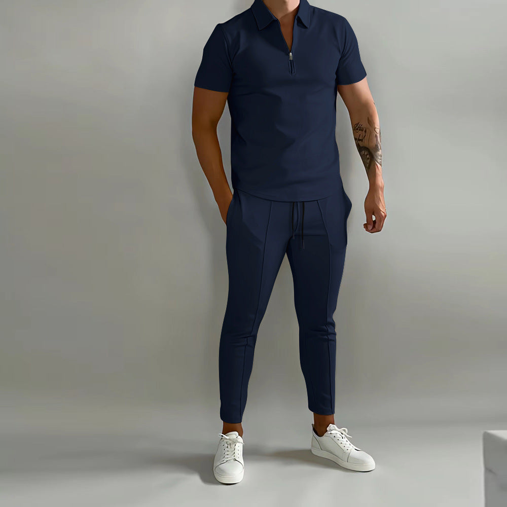 Summer Popular Men's Slim Casual Sports Suit