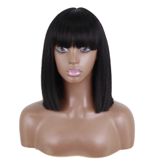 Wig Headgear With Bangs And Shoulders And Clavicle