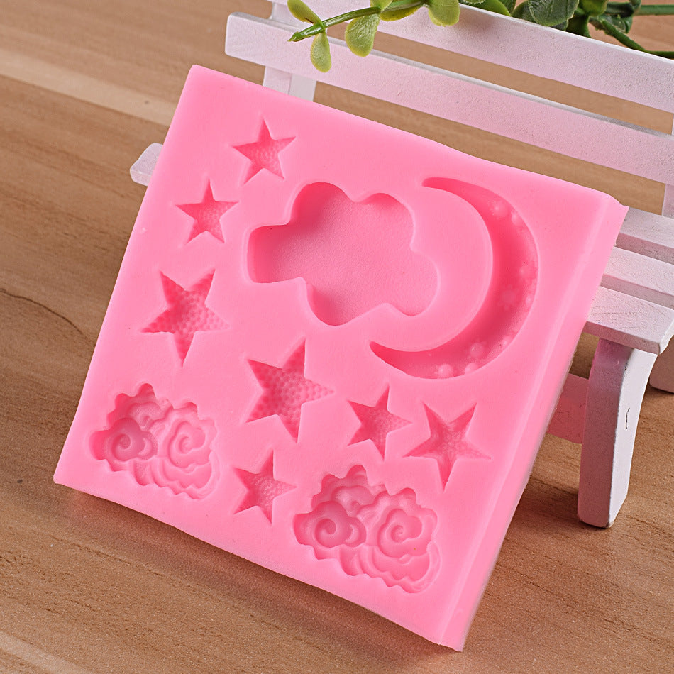 Cloud Moon Star Cake Silicone Fondant Mould