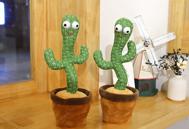 Dancing Early Childhood Education Electronic Swing Cute Plush Cactus