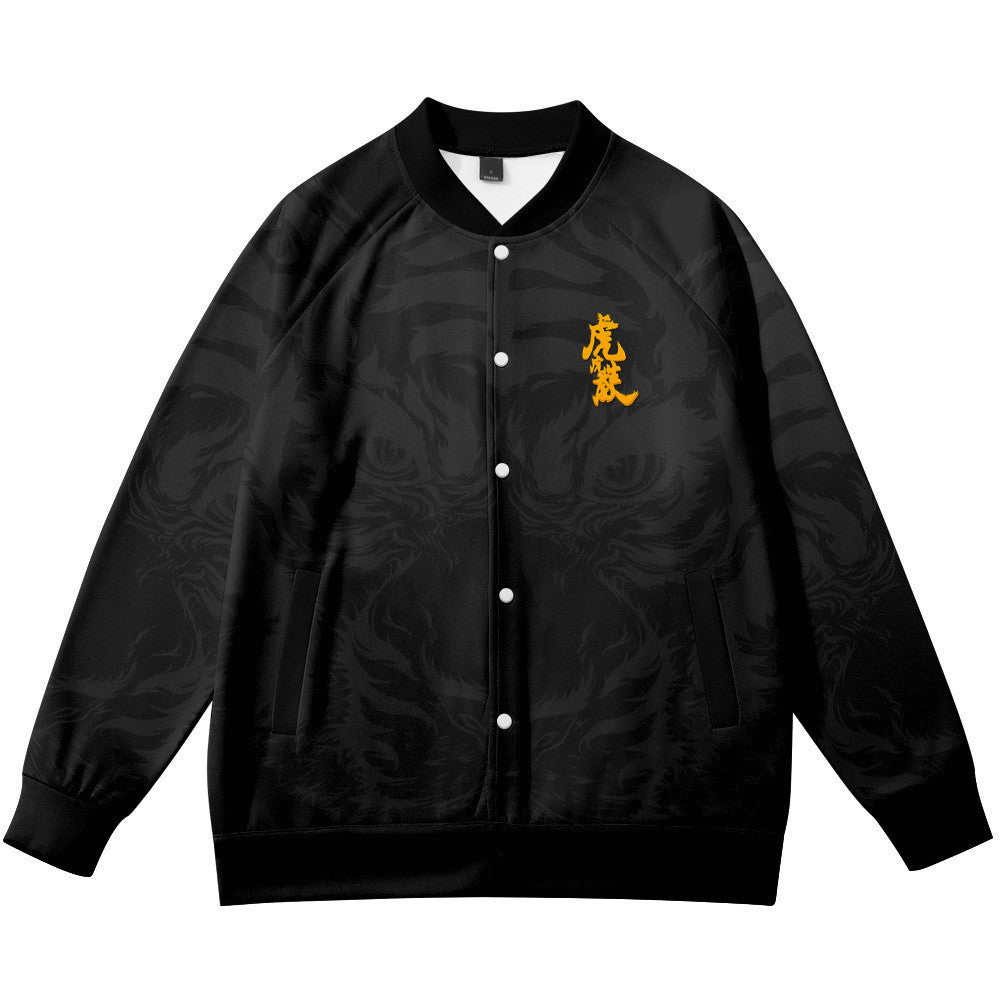 Huhushengwei Baseball Uniform Harajuku Style Single Breasted Jacket