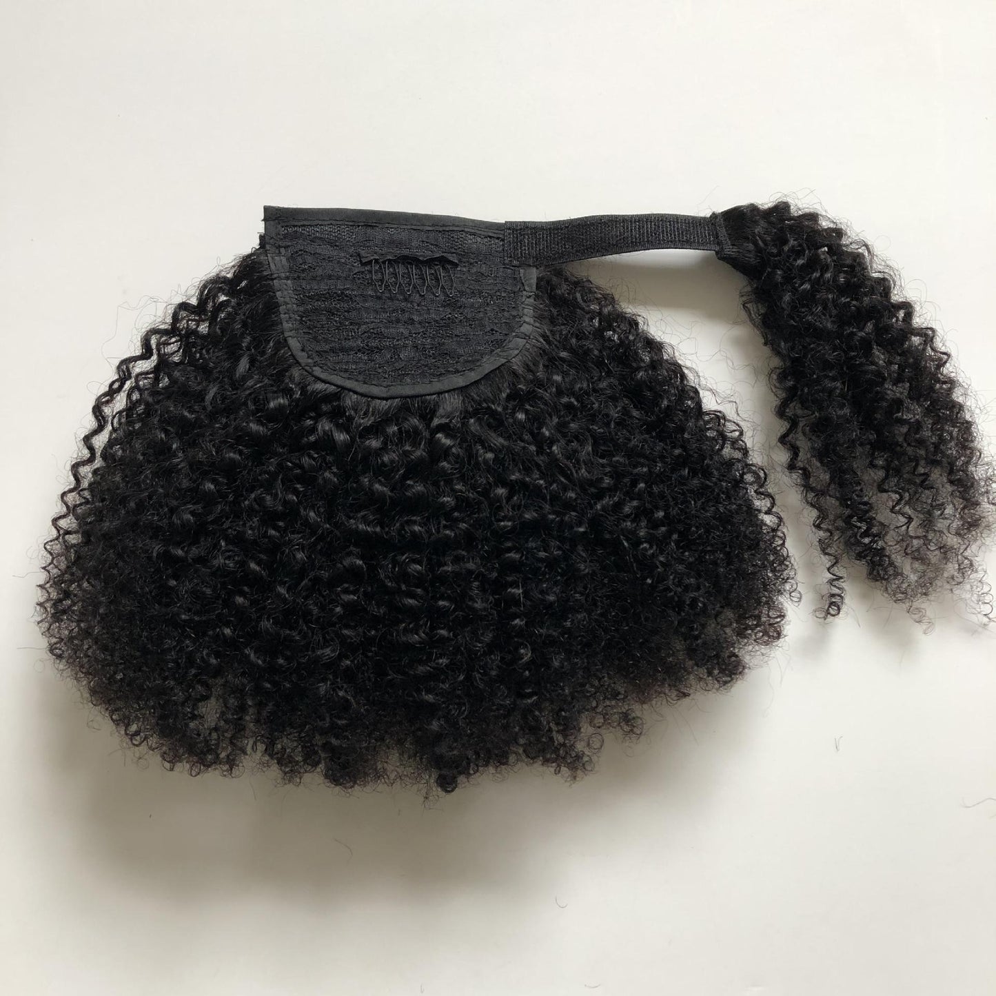 Real Wig Ponytail Velcro Natural Black