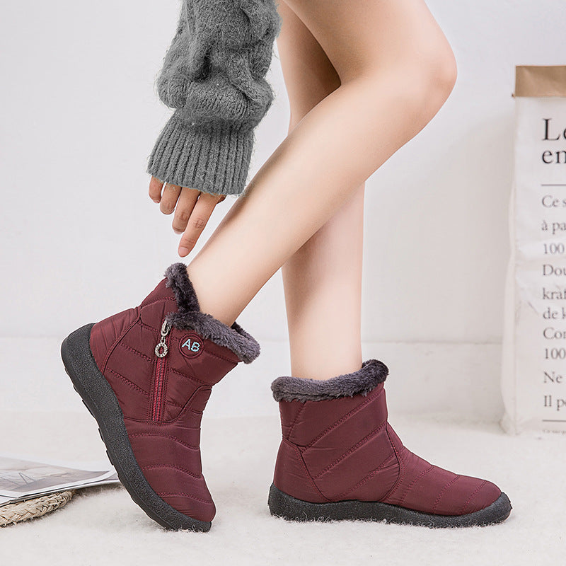 Waterproof Snow Boots Plush Warm Winter Shoes Casual Lightweight Ankle Boots