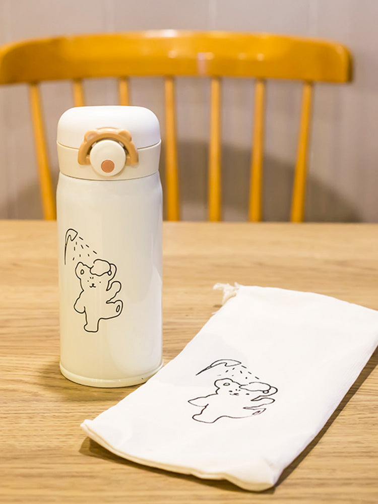 Japanese Small Water Bottle Mini Portable Bear Cup