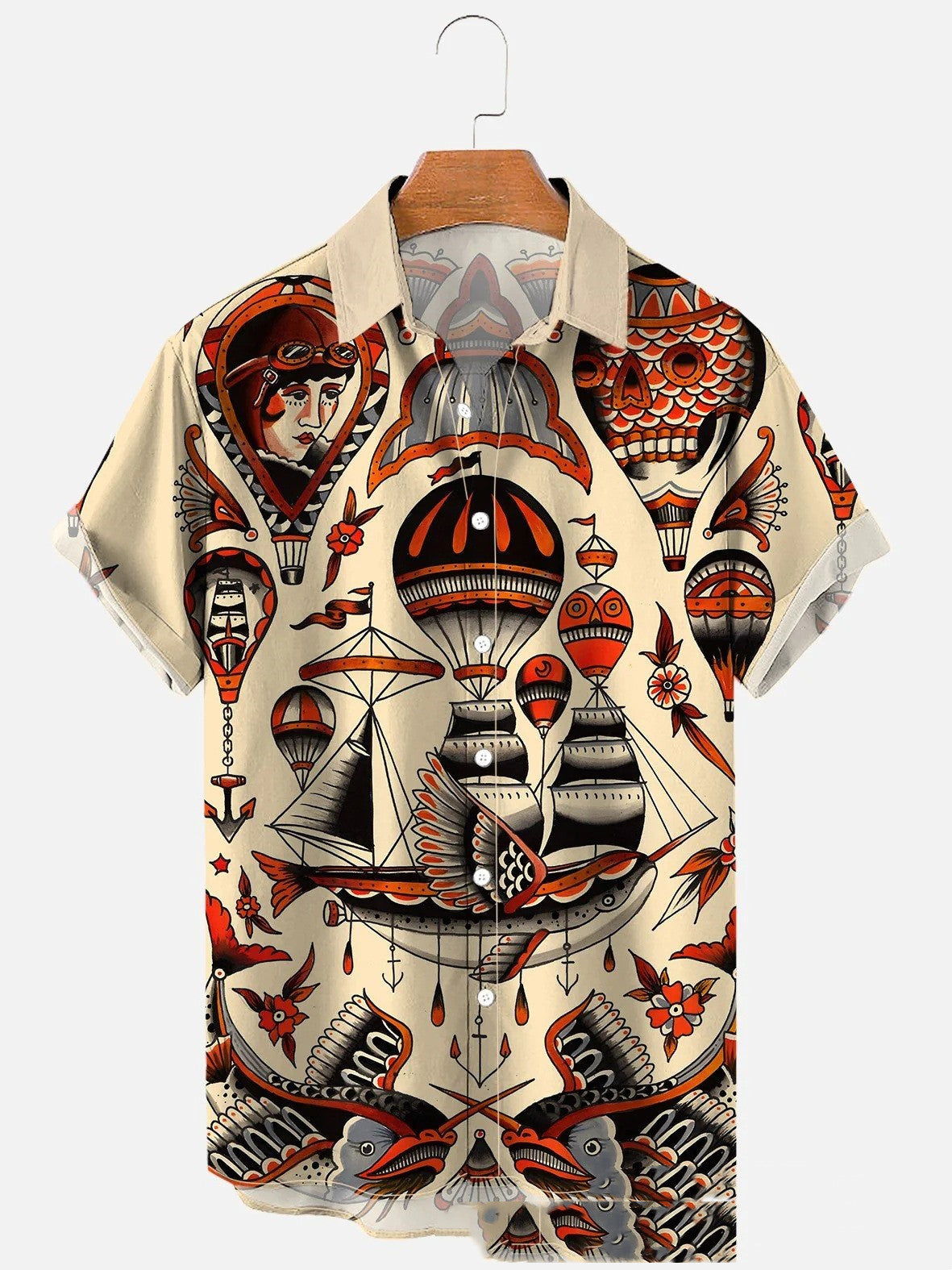 Men's Octopus Sea Pattern Short Sleeve Polo Shirt