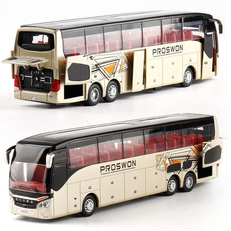 Single-layer Bus Alloy Sound And Light Pull Back Car Model Children's Toys