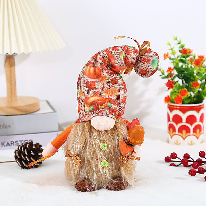 Harvest Festival Gnome Faceless Doll Creative Autumn Color