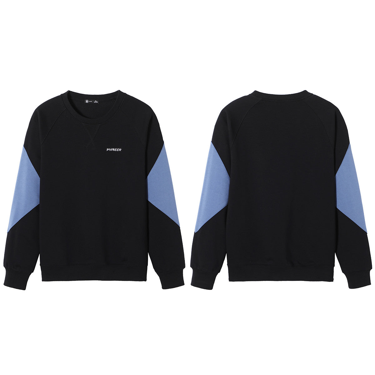 Round Neck Sweater Men's Cotton Stitching Contrast Color Pullover