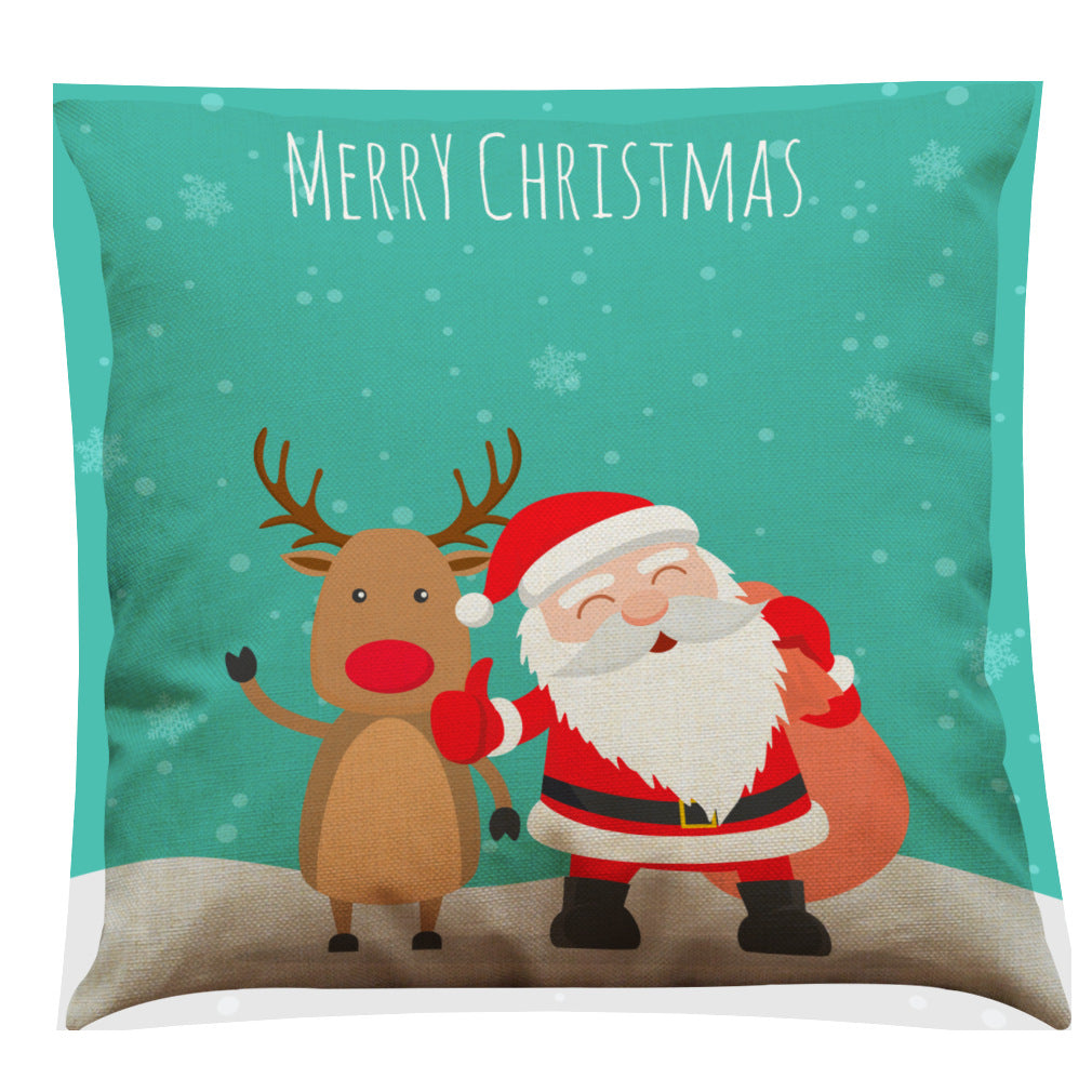 Christmas Cotton Linen Sofa Car Cushion Pillowcase