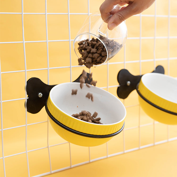 Hanging Ceramic Pet Bowl Slanted Anti-Overturning
