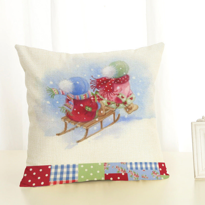 Christmas Print Home Sofa Without Core Cushion Cover