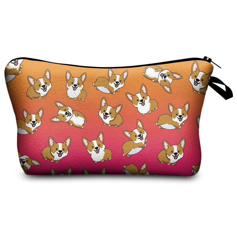 Digital Printing Corgi Storage Cosmetic Bag