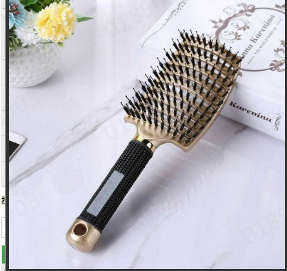 Curved Large Curved Comb, Boar Bristle Massage And Curly Hair Styling Comb