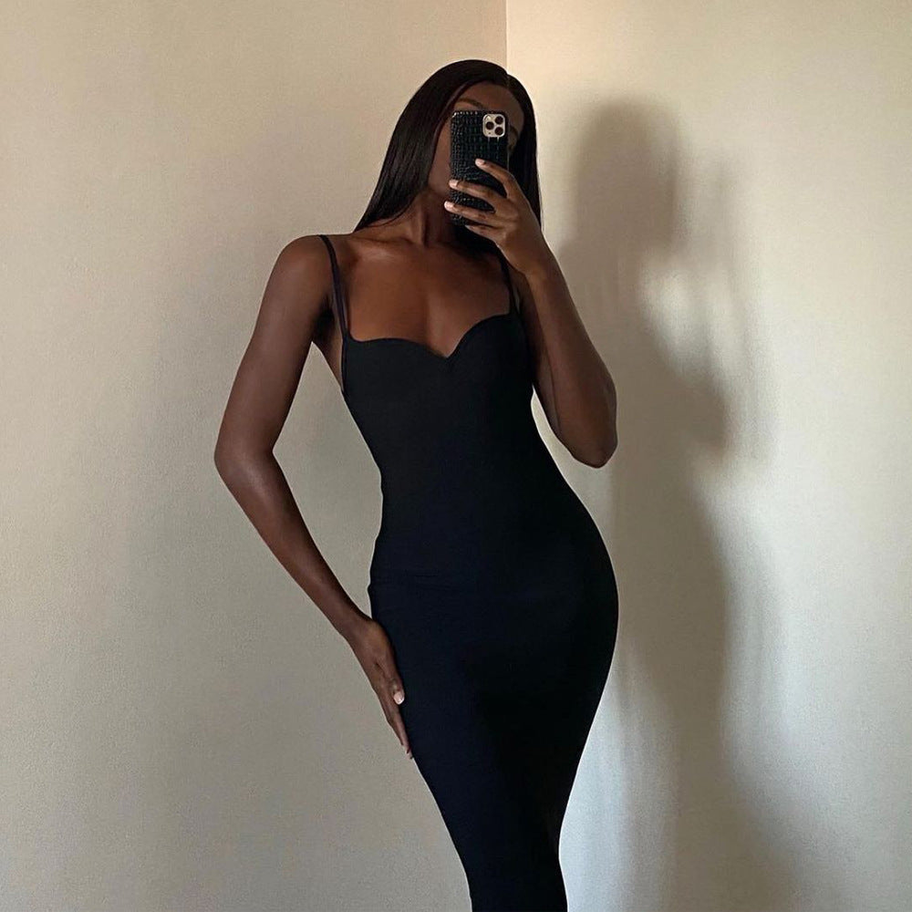 Hip Tight V-neck Strap Sexy Slim Dress