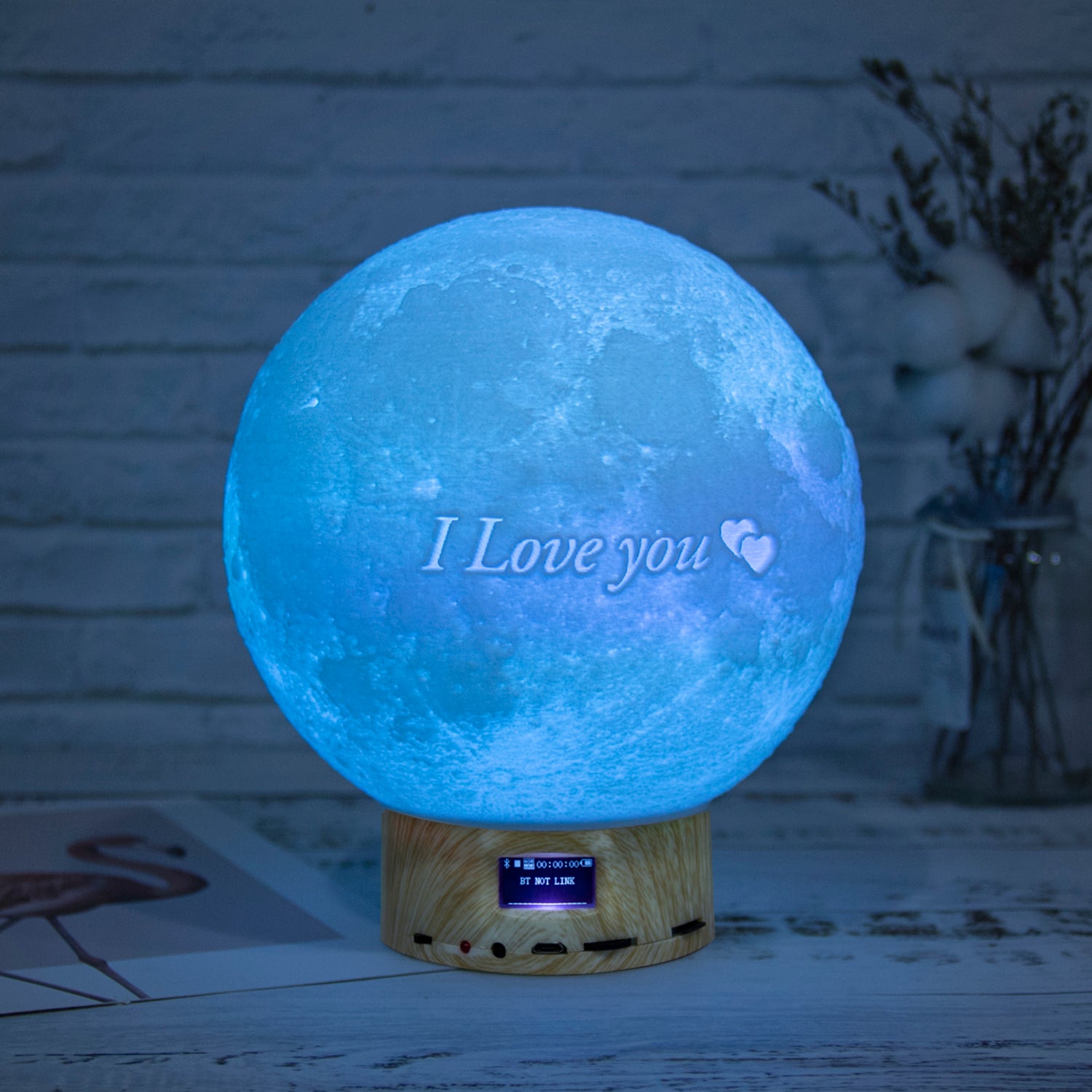 Bluetooth Portable Speaker Lamp LED Moon Lamp