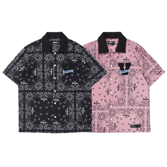 Patchwork Shirt Men's Street Hip-hop Couple Loose All-match Top