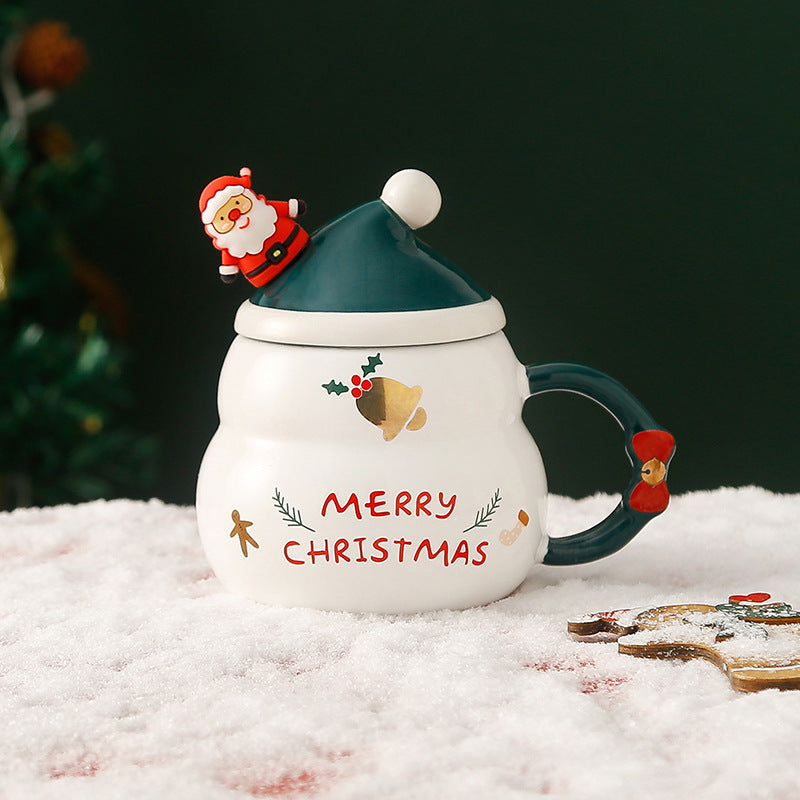 Cartoon Christmas Ceramic Mug Large Capacity