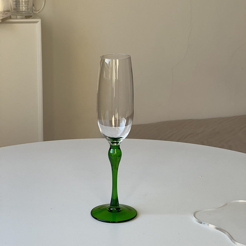 Household Tall Emerald Sparkling Wine Glass