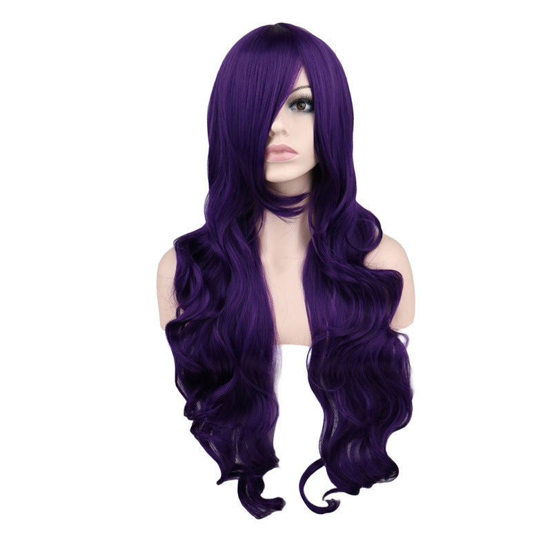 Mermaid Anime Cosplay Wig Dark Red Long Curly Hair
