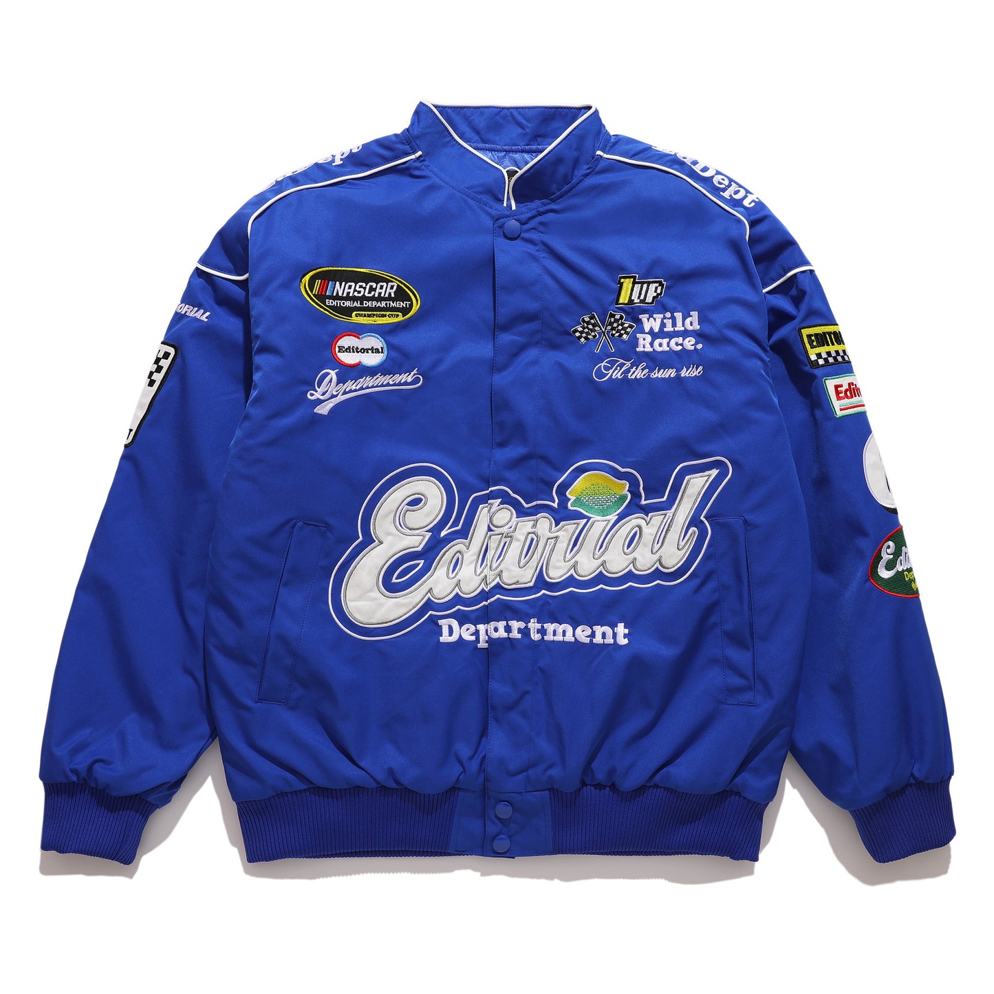 Badge Embroidered Racing Suit Men's Loose Jacket