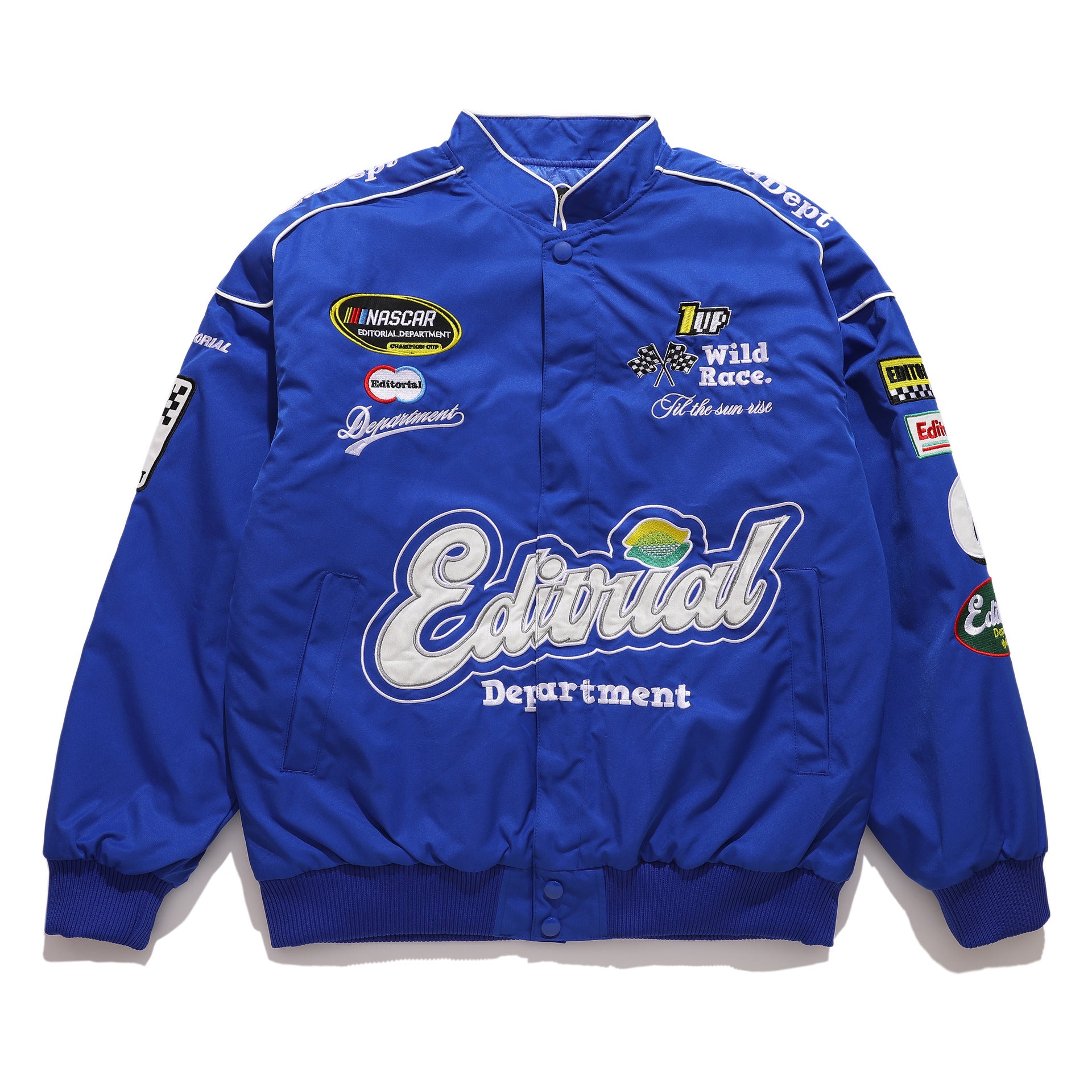 Badge Embroidered Racing Suit Men's Loose Jacket