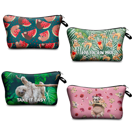 Sloth Series Cosmetic Bag 3d Digital Printing Storage Wash Bag