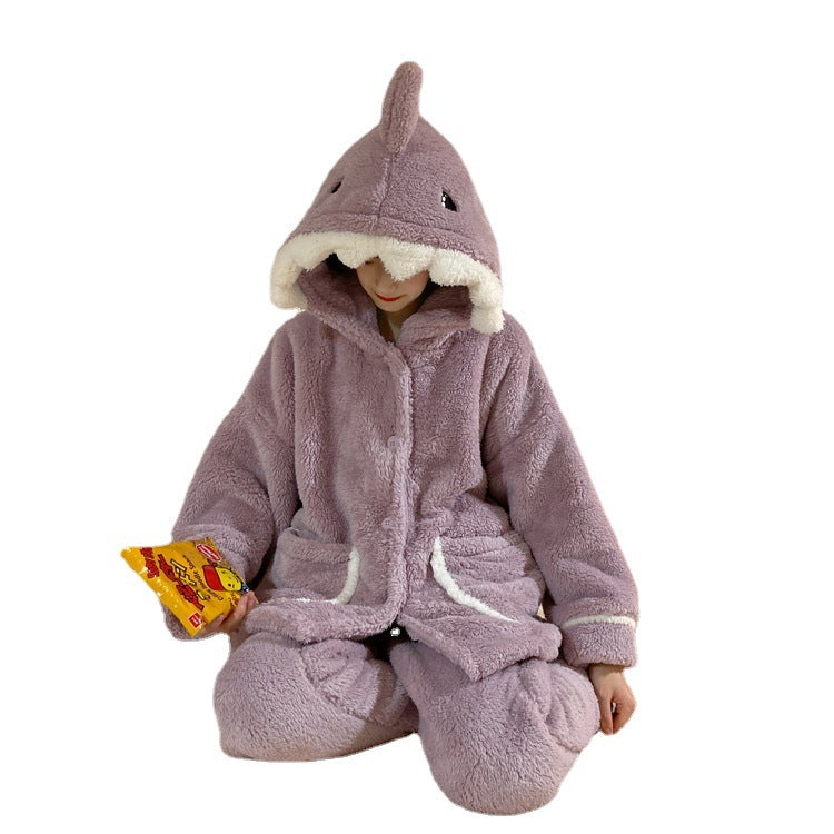 Autumn And Winter Cute Hooded Home Service Suit