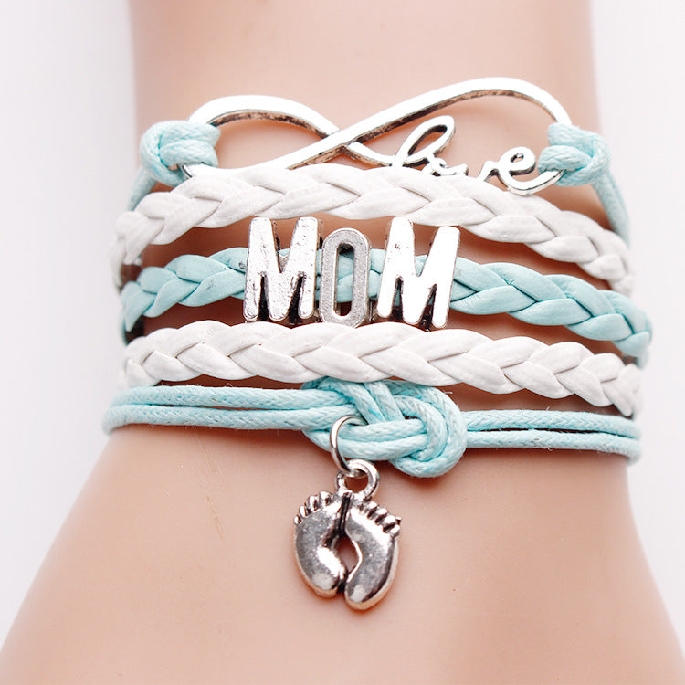 Hand-woven Infinite Love Mom Foot Bracelet