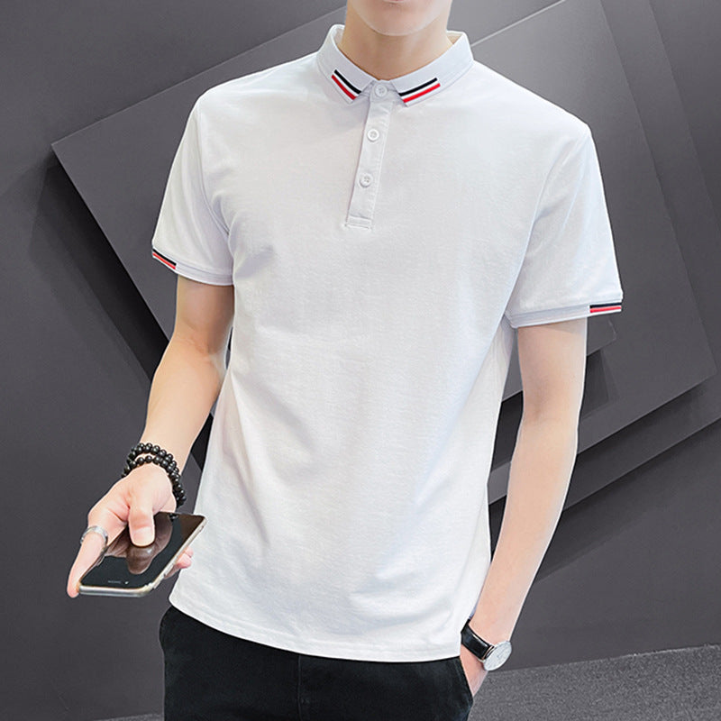Men's Short-sleeved Polo Shirt T-shirt Solid Color Men's Lapel