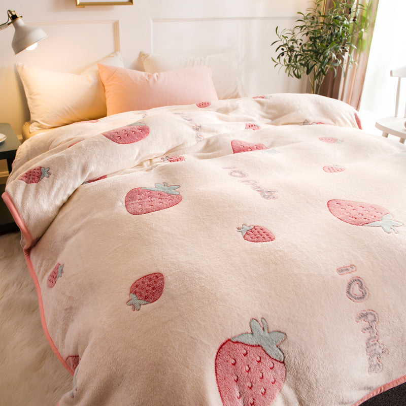 Winter Office Nap Thickened Coral Fleece Blanket