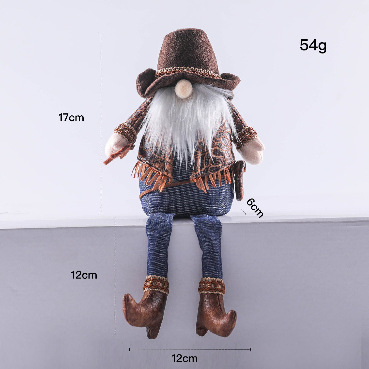 Western Cowboy Style Long Legs Rudolph Faceless Doll