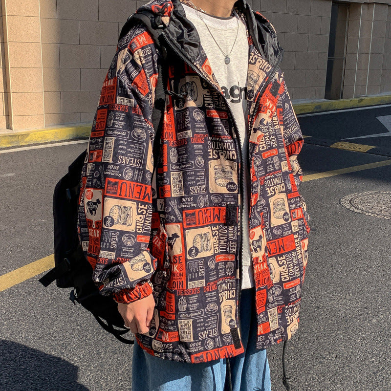 Tide Brand Printed Jacket Ruffian Handsome Fried Street Coat