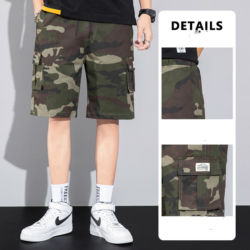 Casual Drawstring Cargo Shorts With Multi Pocket Summer Outdoor Men's Beach Pants