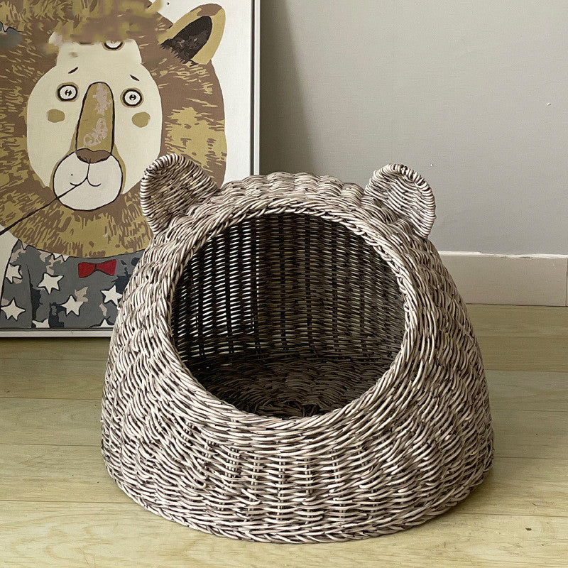 Semi-enclosed Pet Shelter Hand-knitted Cat House