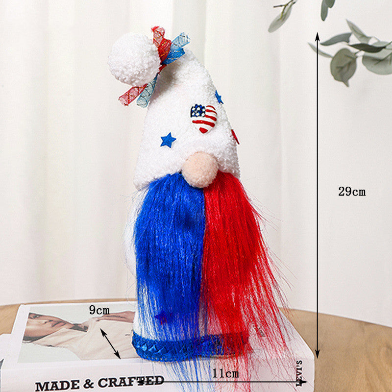 Independence Day Faceless Long And Short Legs Doll Decoration