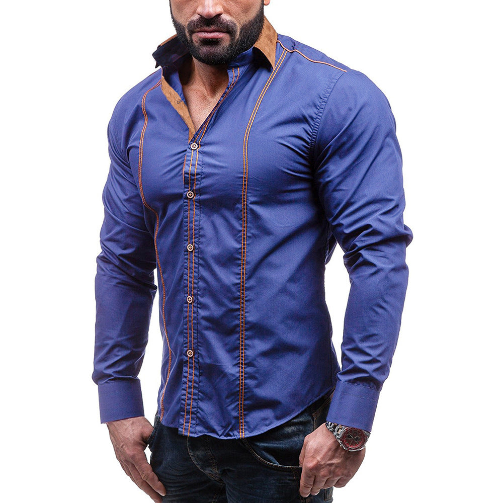 Casual Men's Loose Plus Size Long-sleeved Shirt