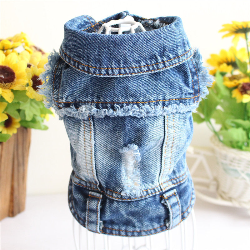 Designer Dog Clothes Small Dog Denim Jacket Coat