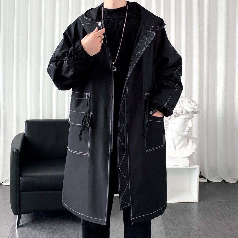 Men's Mid-length Trench Coat In Spring And Autumn